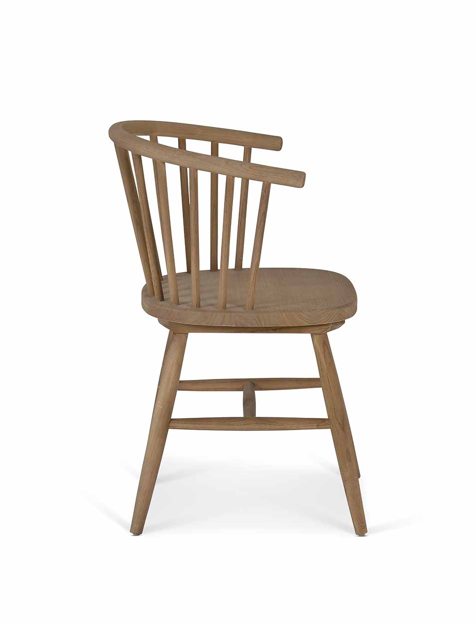 Landrake Curved Back Dining Chair - Elm Wood, Natural, Set of 2