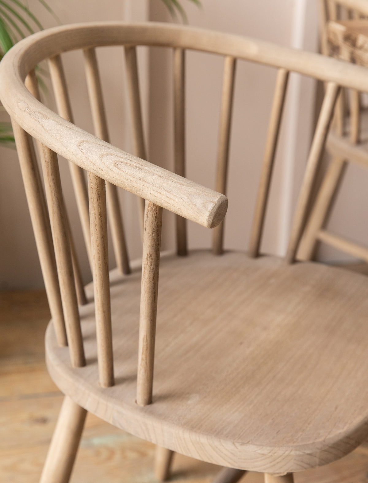 Landrake Curved Back Dining Chair - Elm Wood, Natural, Set of 2