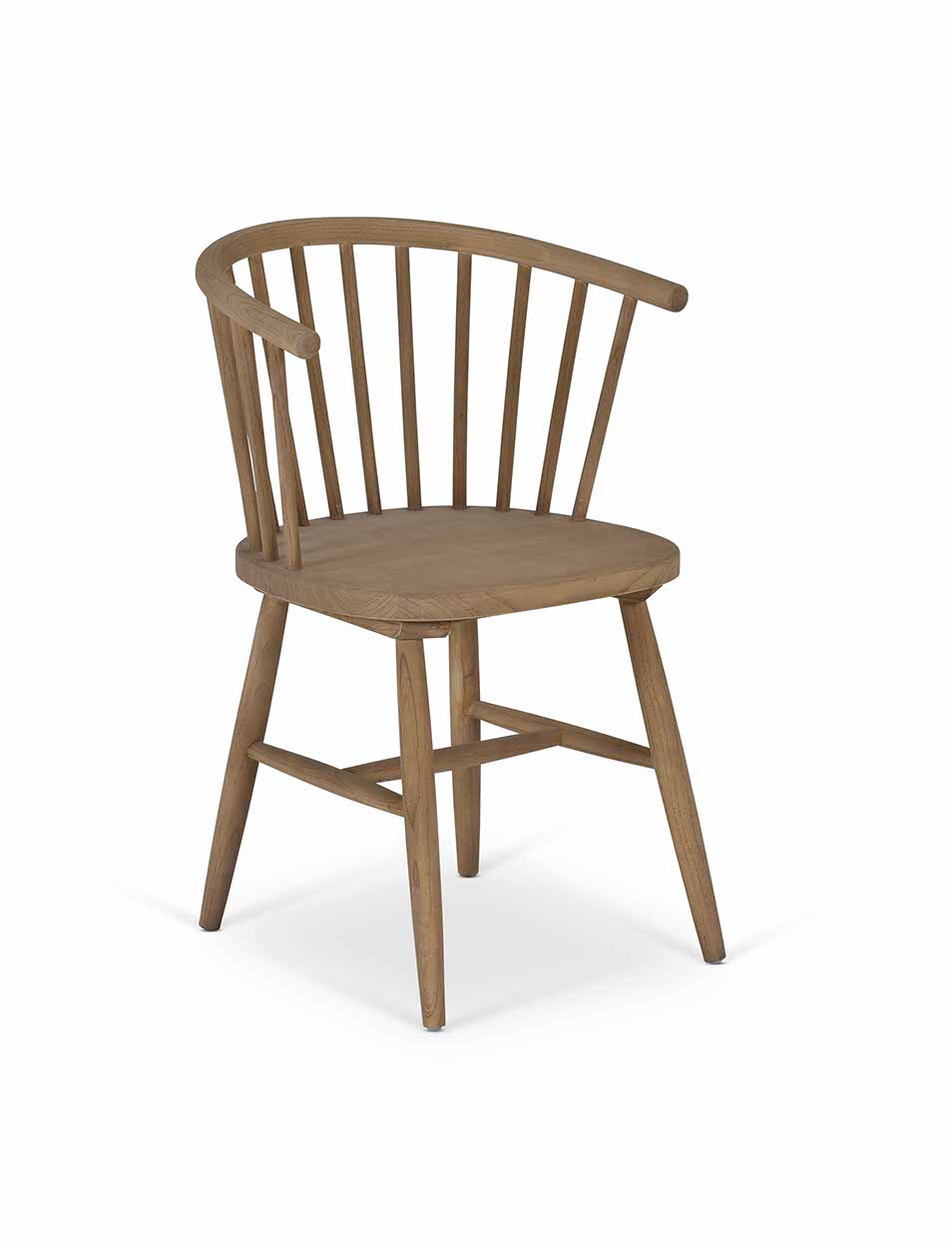 Landrake Curved Back Dining Chair - Elm Wood, Natural, Set of 2