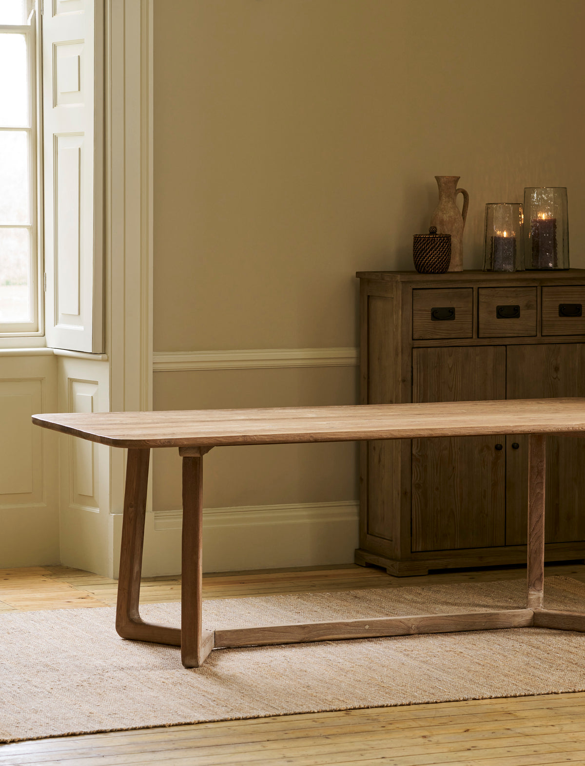 Knightwood Dining Table - Reclaimed Teak, Natural Grey